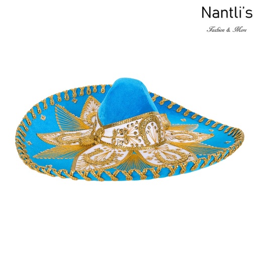 Sombrero Charro Mayoreo TM71224 Blue-Gold Sombrero Charro Nantlis Tradicion de Mexico