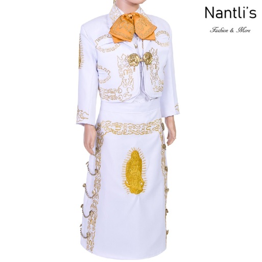 TM-76241 White-Gold Traje de Charro nina virgen de Guadalupe mayoreo wholesale Charro suit set for girls Nantlis Tradicion de Mexico